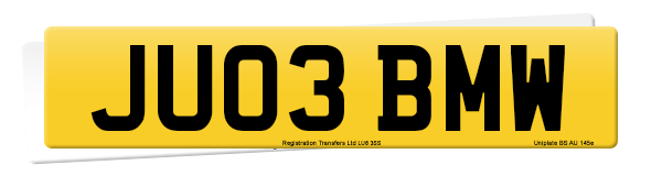 Registration number JU03 BMW